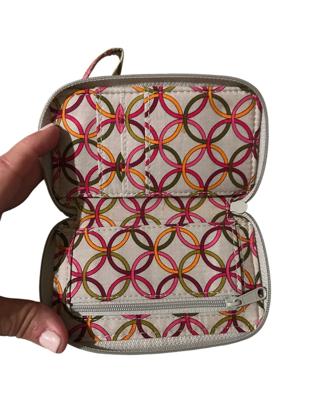 Vera Bradley Floral Wristlet in Pink, Orange & Yellow